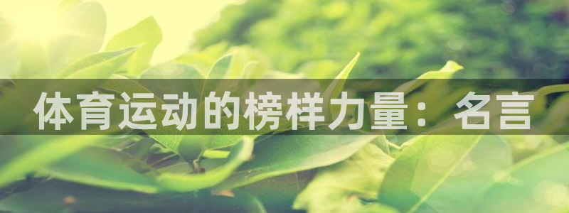 米兰体育官网下载招商电话是多少：体育运动的榜样力量：
